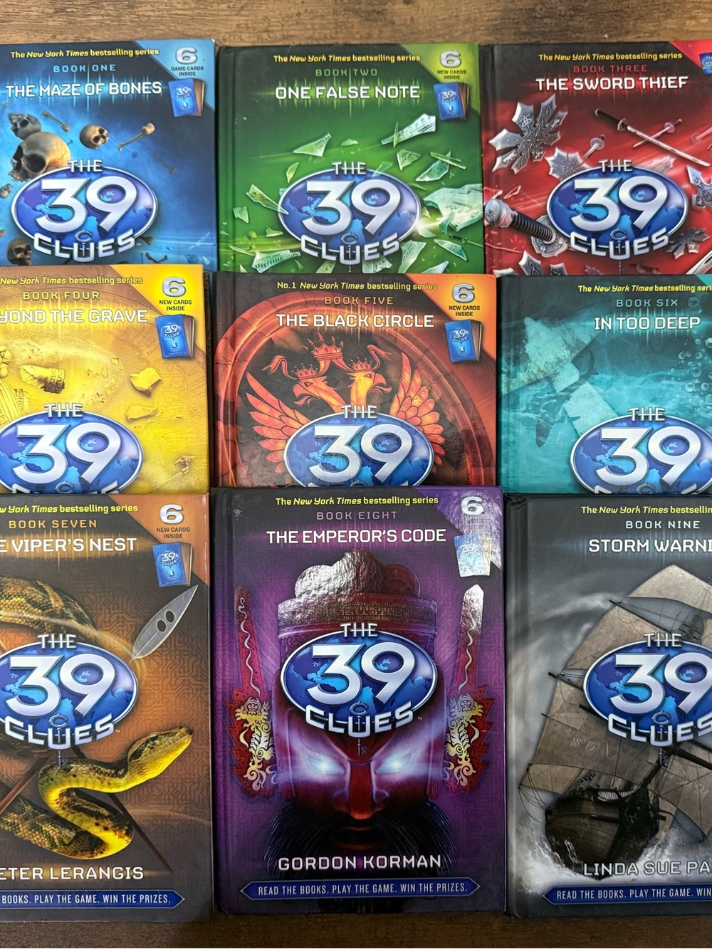 The 39 Clues Books #1-9 - Game Cards included for #2-9.
